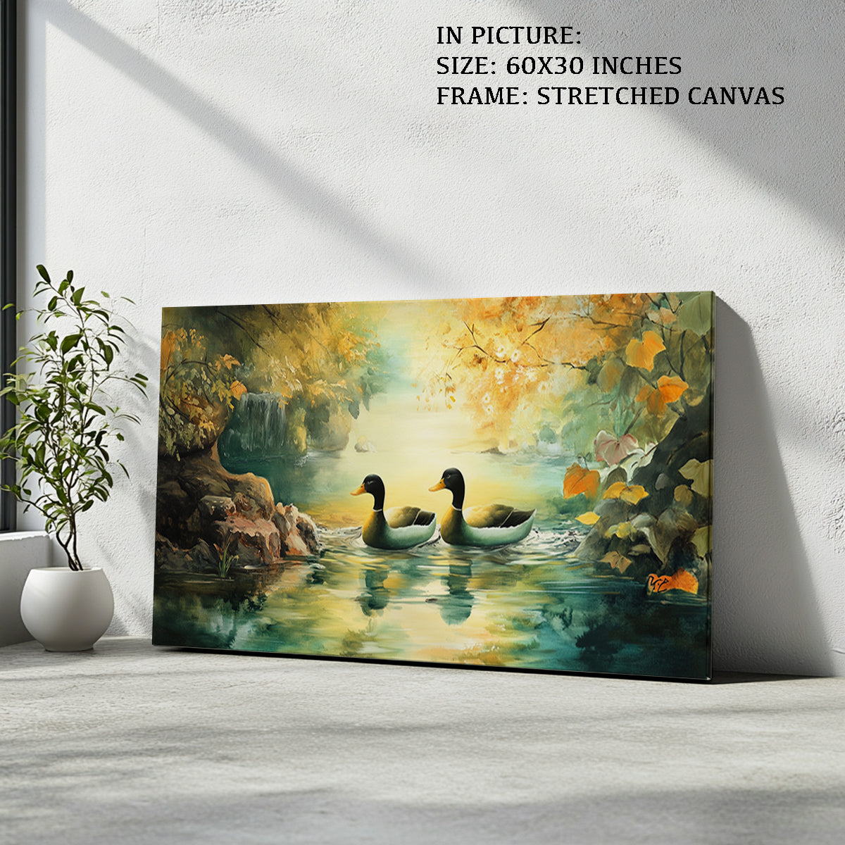 Artwork in Natural Wood Frame