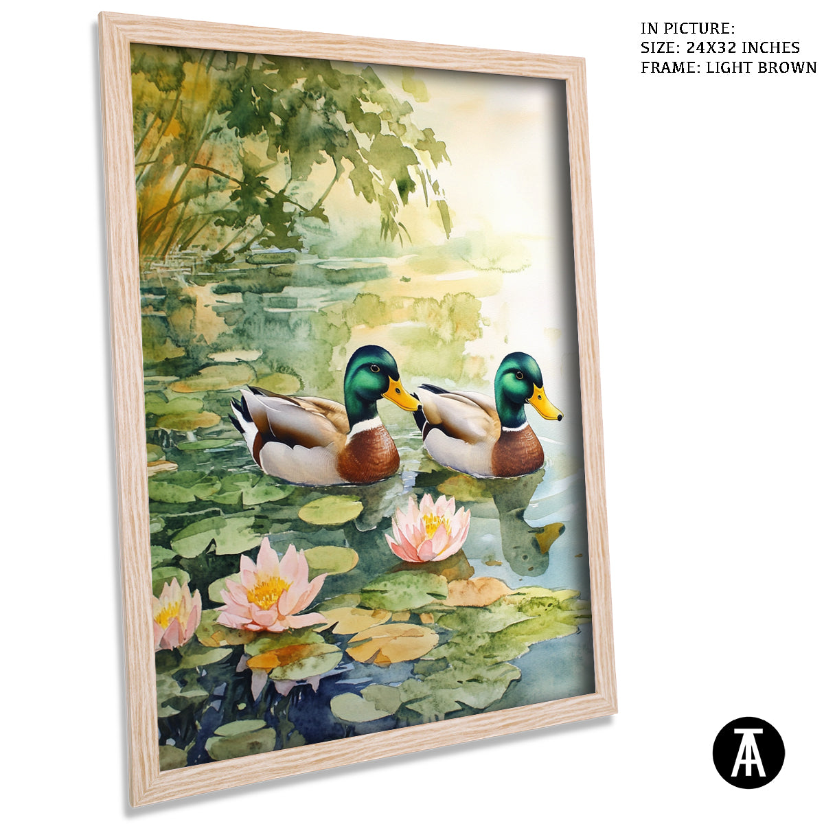 Artwork in Dark Brown Frame