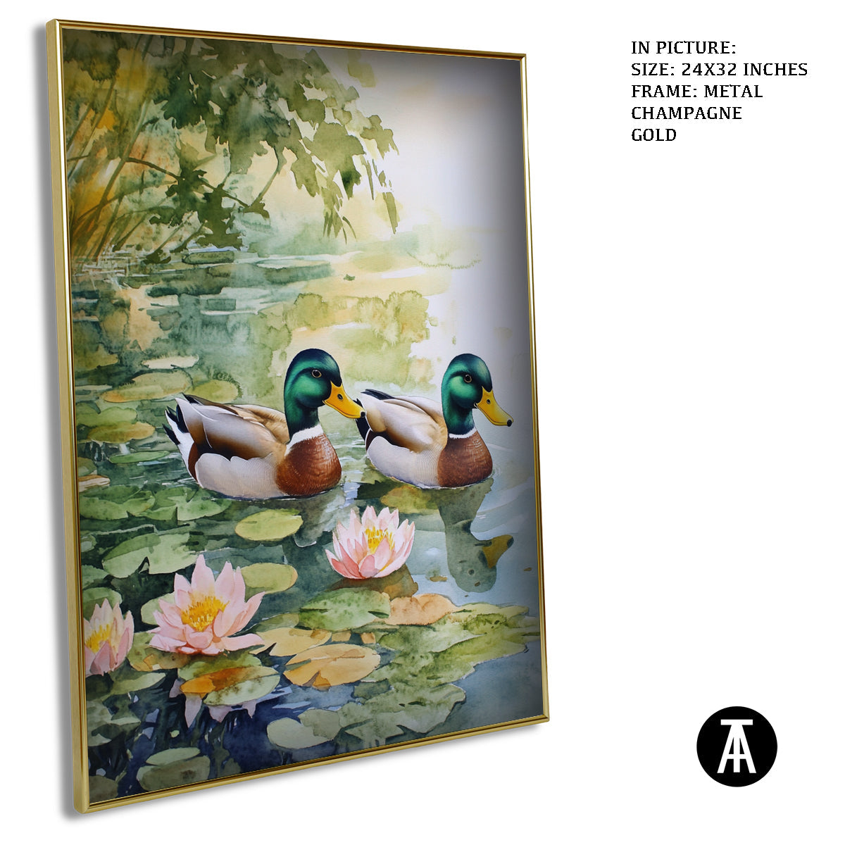 Artwork in Light Brown Frame
