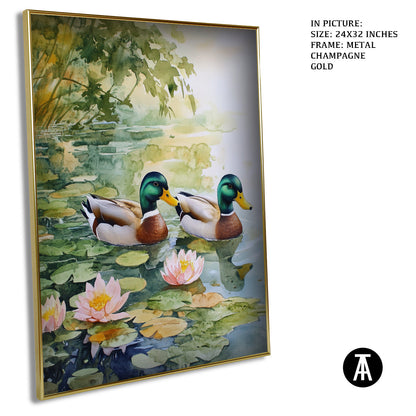 Artwork in Light Brown Frame