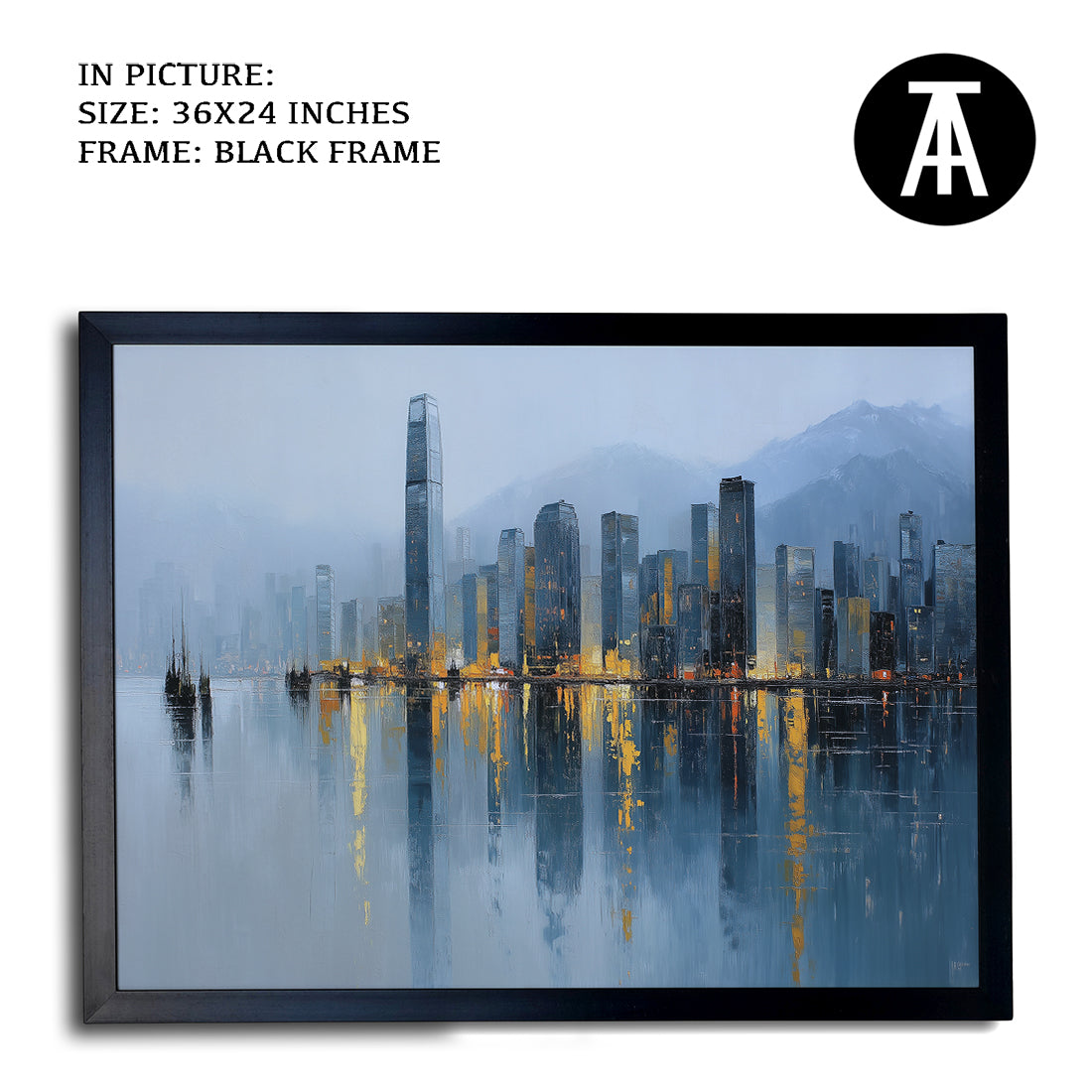 Artwork in Metal Champagne Gold Frame