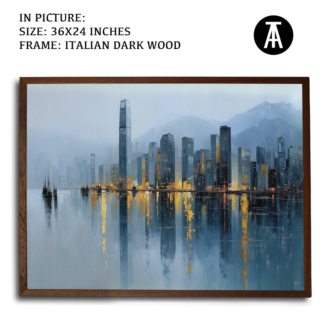 Artwork in Dark Wood Frame