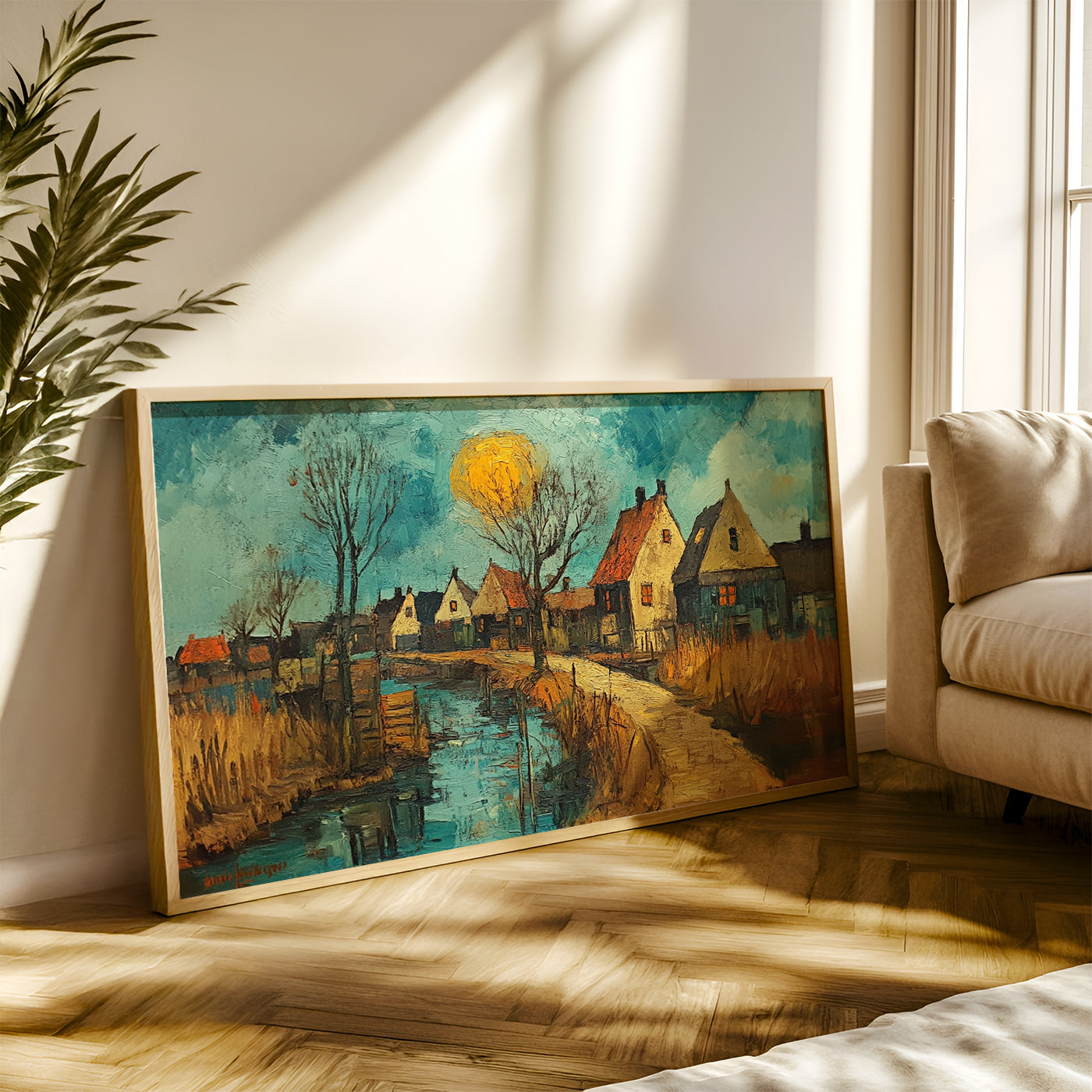 Modern Art Painting in a Lifestyle Setting