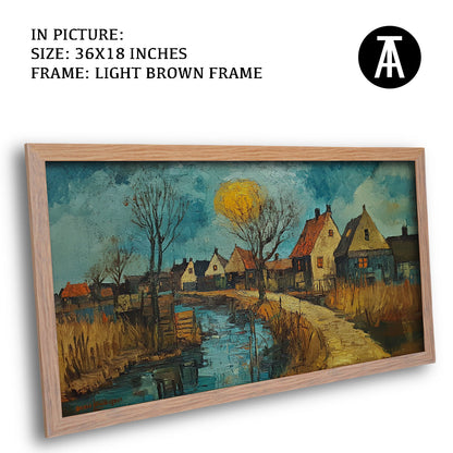 Artwork in Dark Brown Frame