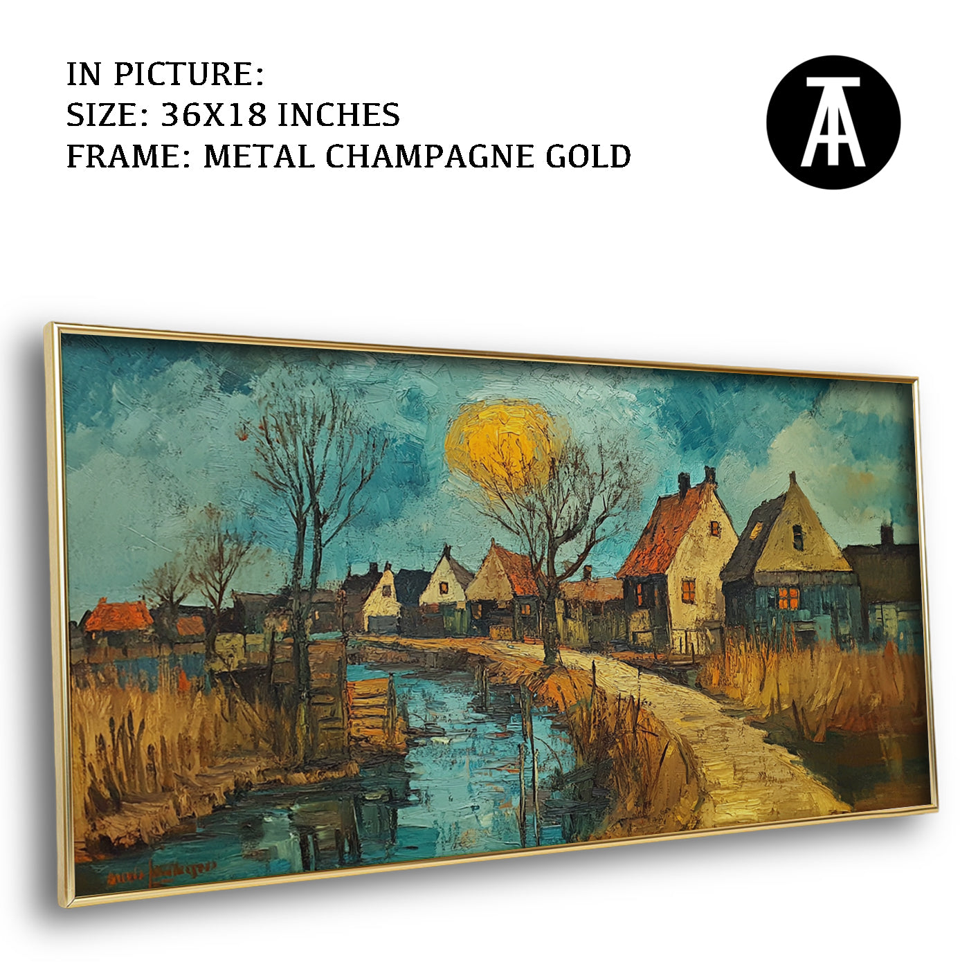 Artwork in Light Brown Frame