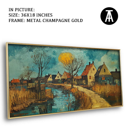 Artwork in Light Brown Frame