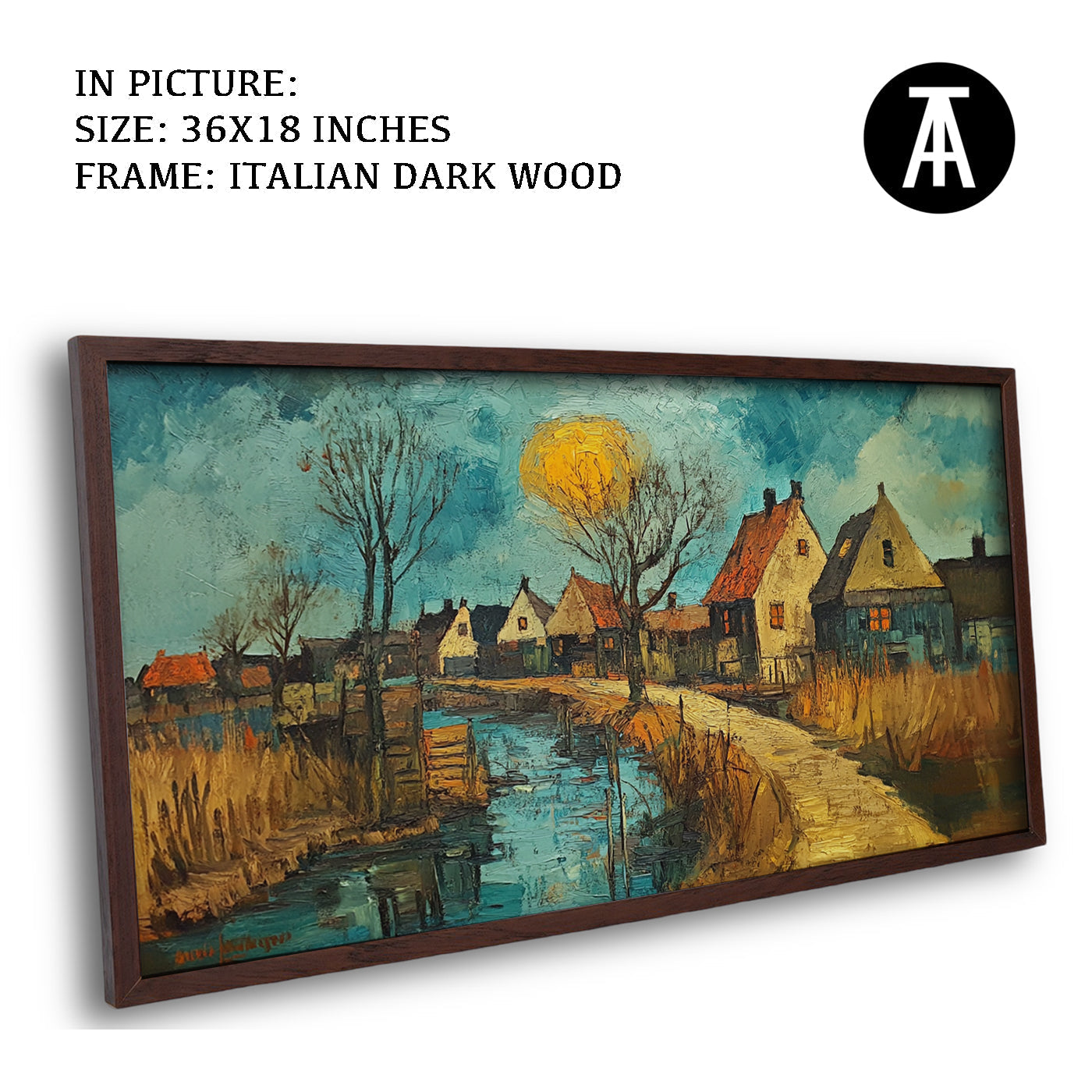 Artwork in Dark Wood Frame