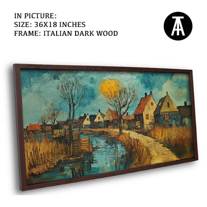 Artwork in Dark Wood Frame