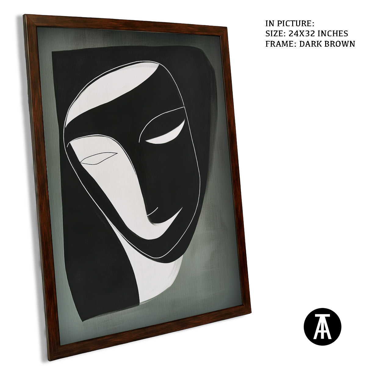 Sample Artwork in Dark Brown Frame