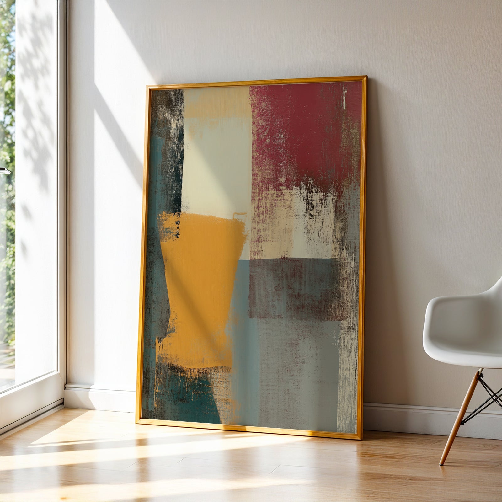 Abstract Art in a Lifestyle Setting Edge Of Easel by NYC Abstract