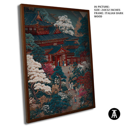 Artwork in Dark Wood Frame