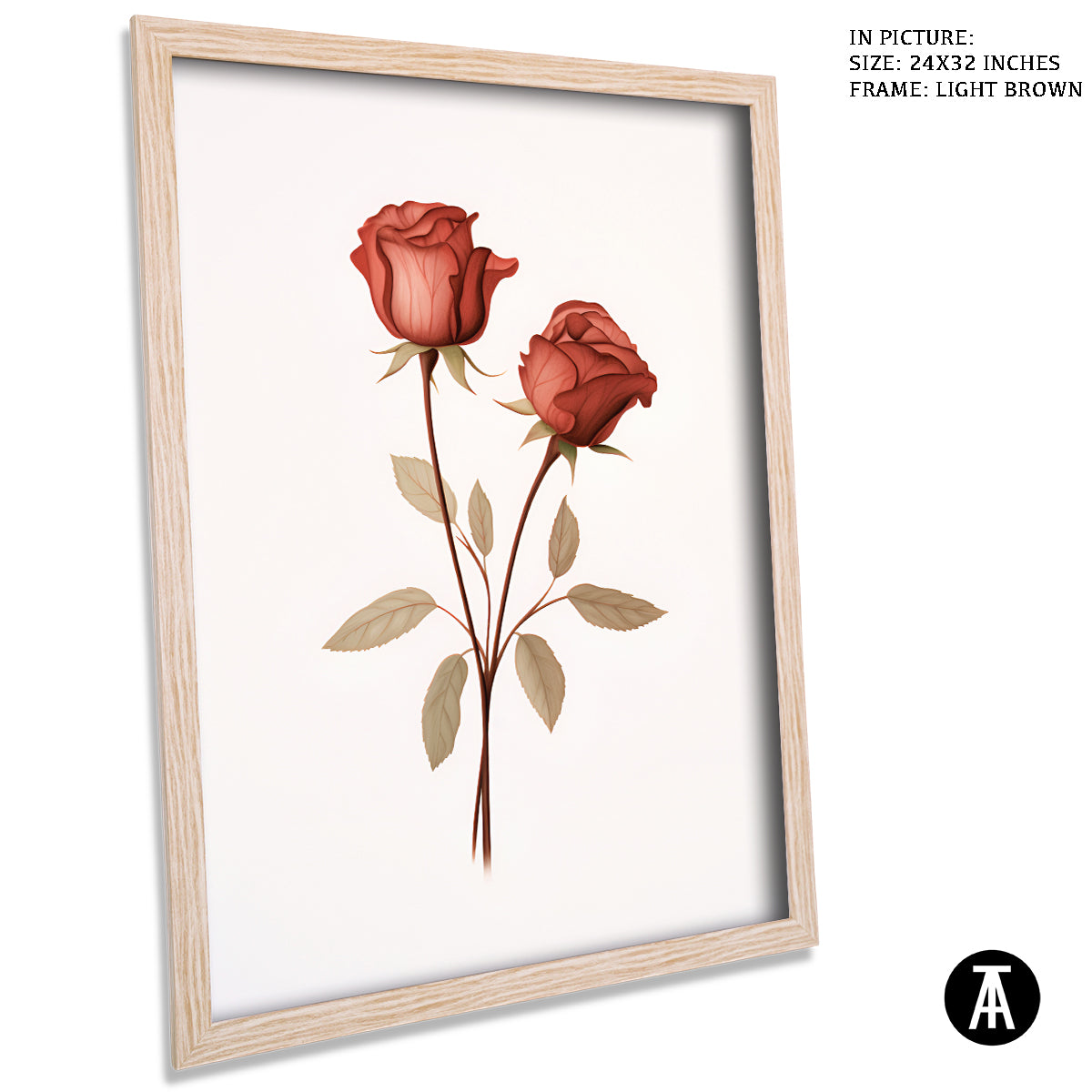 Sample Artwork in Light Brown Frame