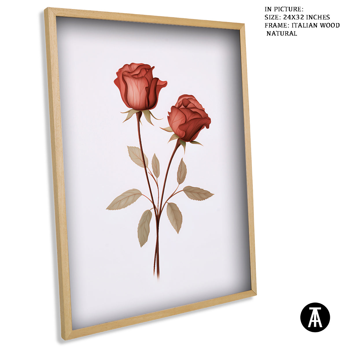 Sample Artwork in Italian Wood Framing Natural