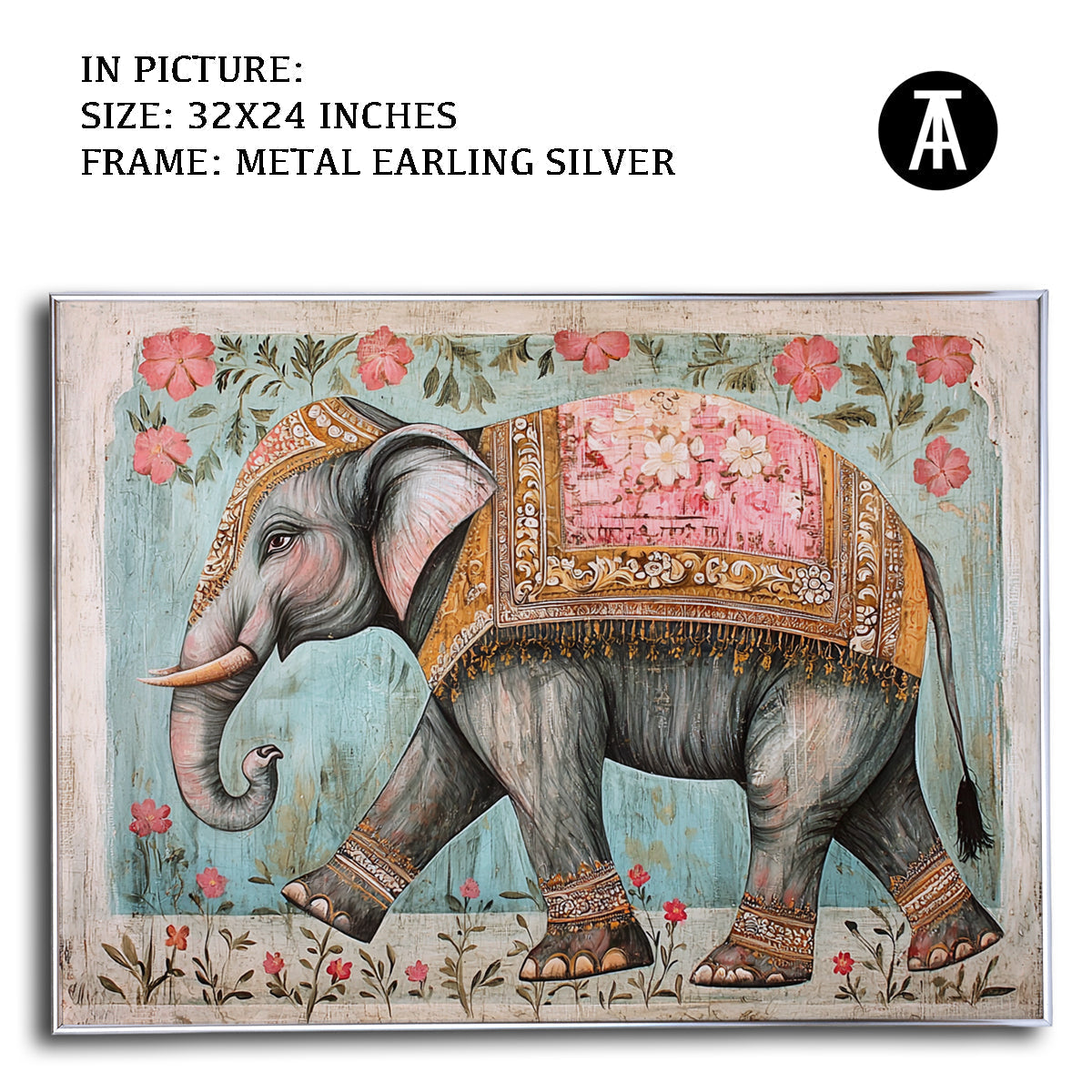 Artwork in Metal Champagne Gold Frame