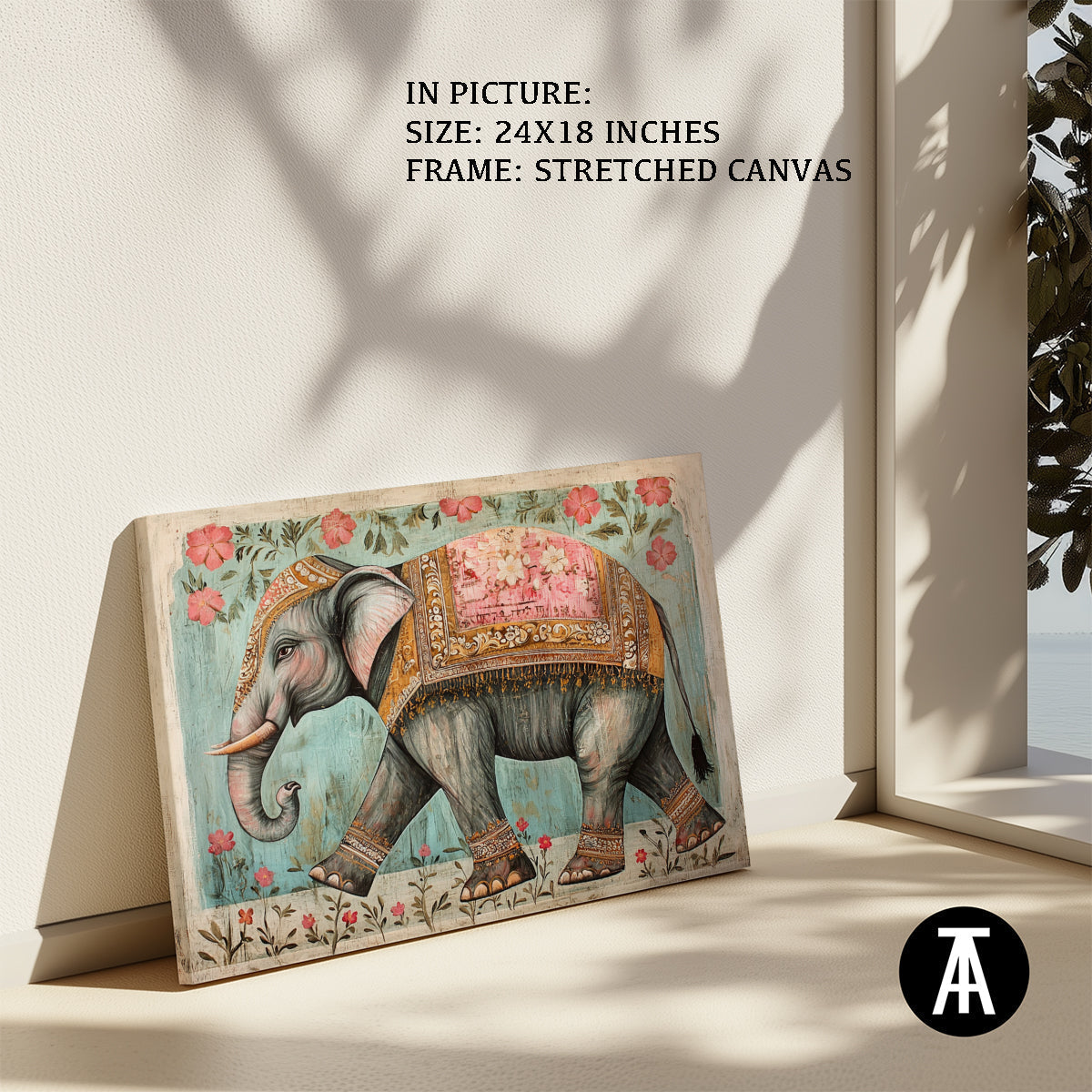 Artwork in Natural Wood Frame
