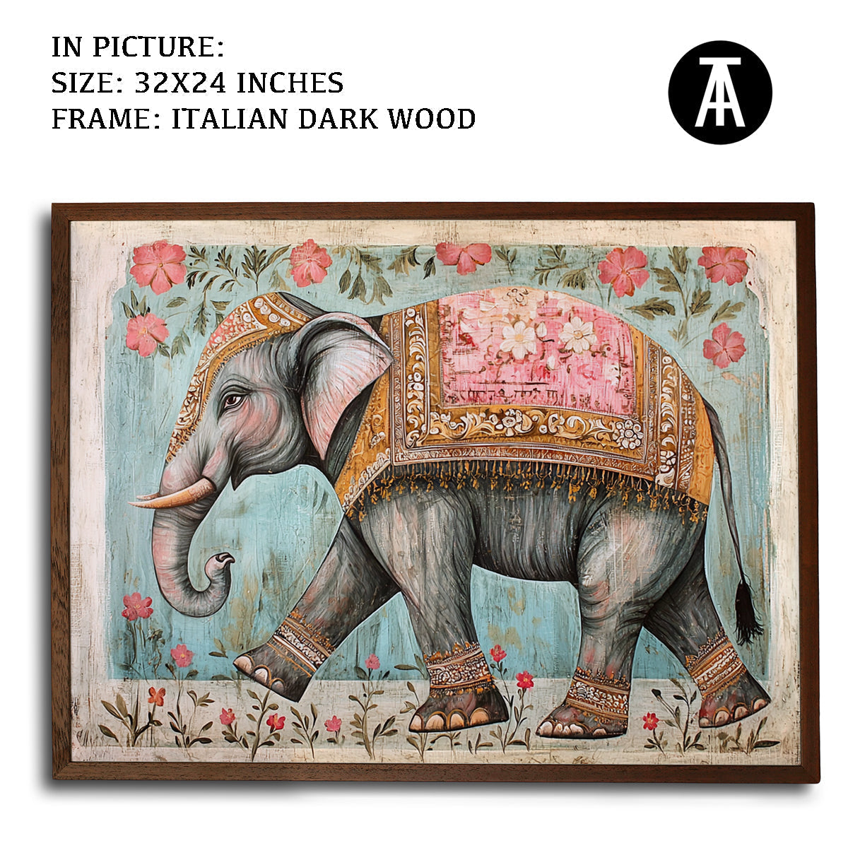 Artwork in Dark Wood Frame