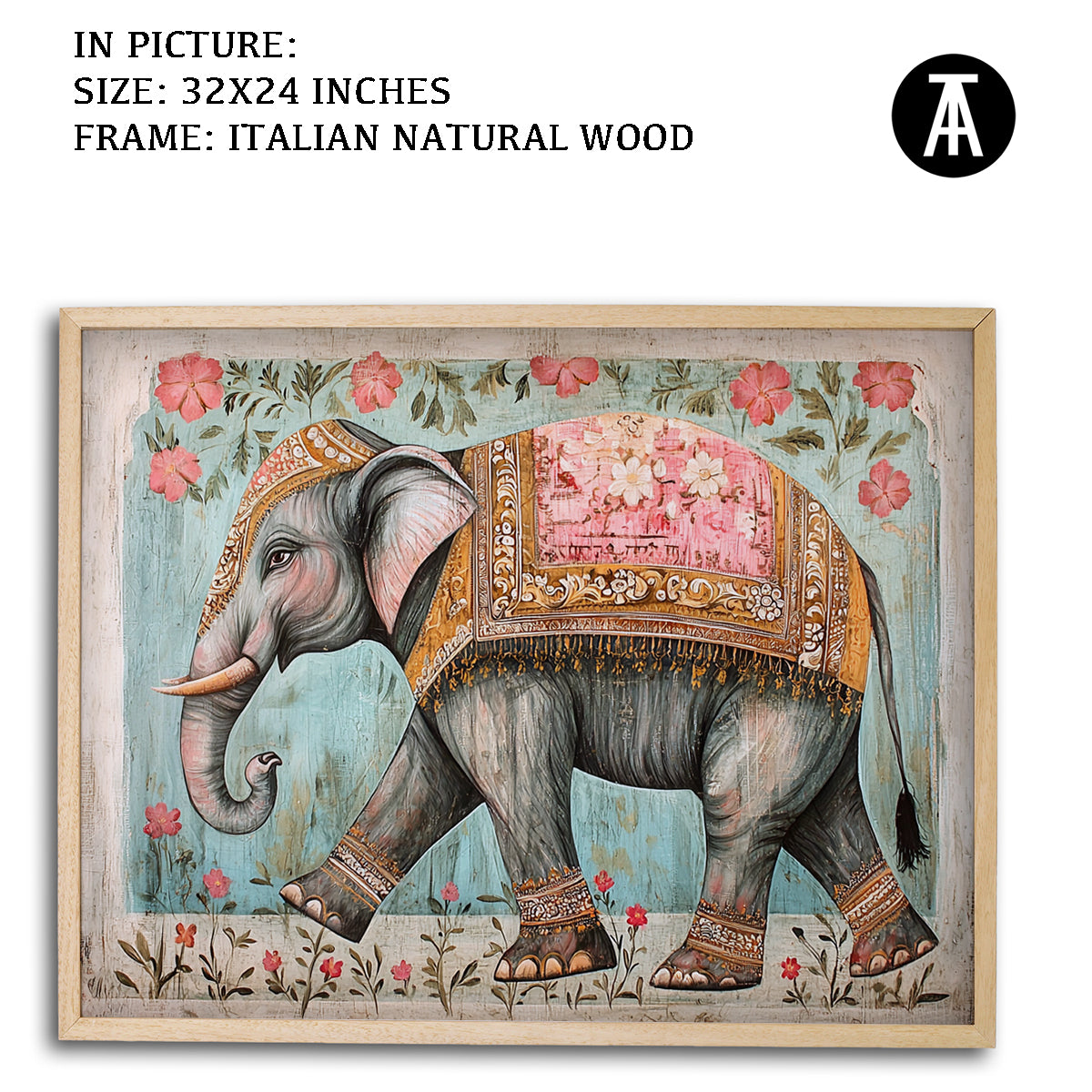 Artwork in Dark Brown Frame