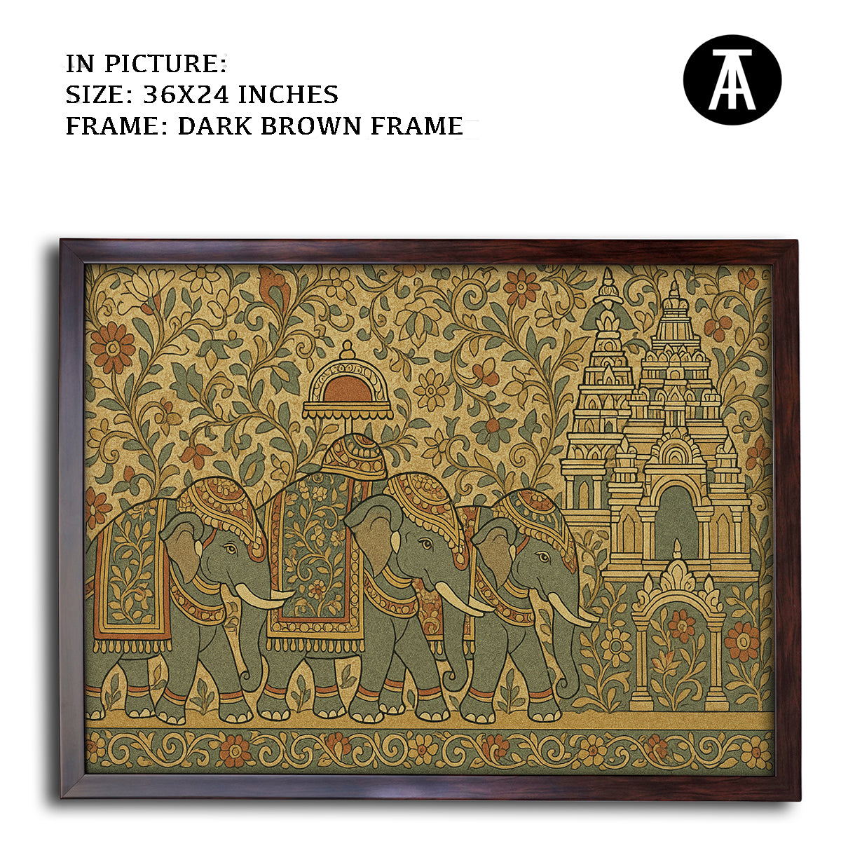 Artwork in Dark Brown Frame