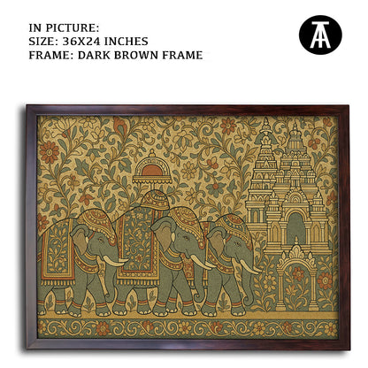 Artwork in Dark Brown Frame