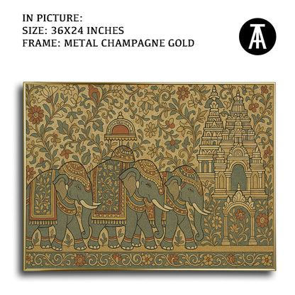 Artwork in Metal Champagne Gold Frame
