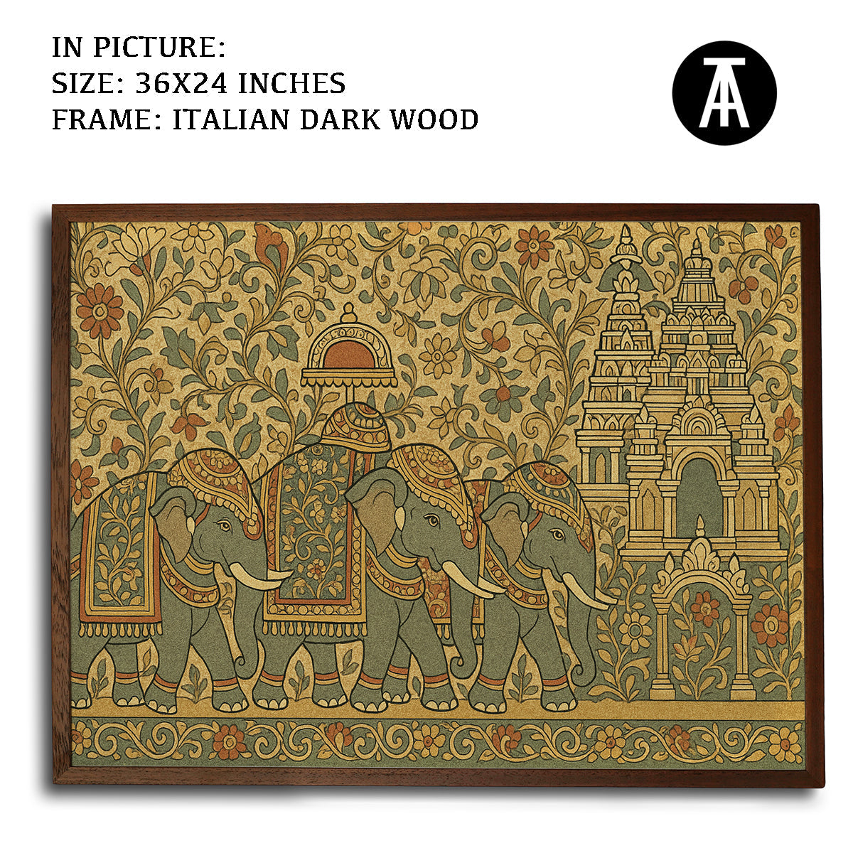 Artwork in Dark Wood Frame
