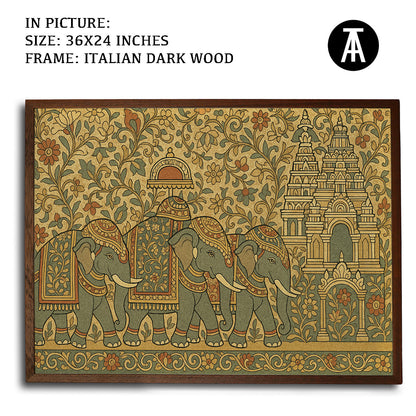 Artwork in Dark Wood Frame