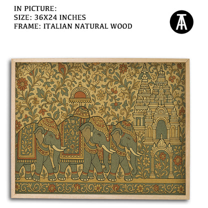 Artwork in Natural Wood Frame