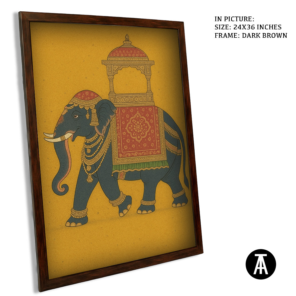Artwork in Dark Brown Frame