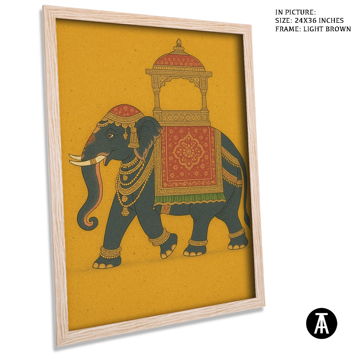 Artwork in Light Brown Frame