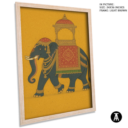 Artwork in Light Brown Frame