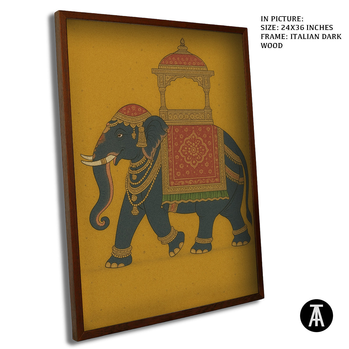 Artwork in Dark Wood Frame