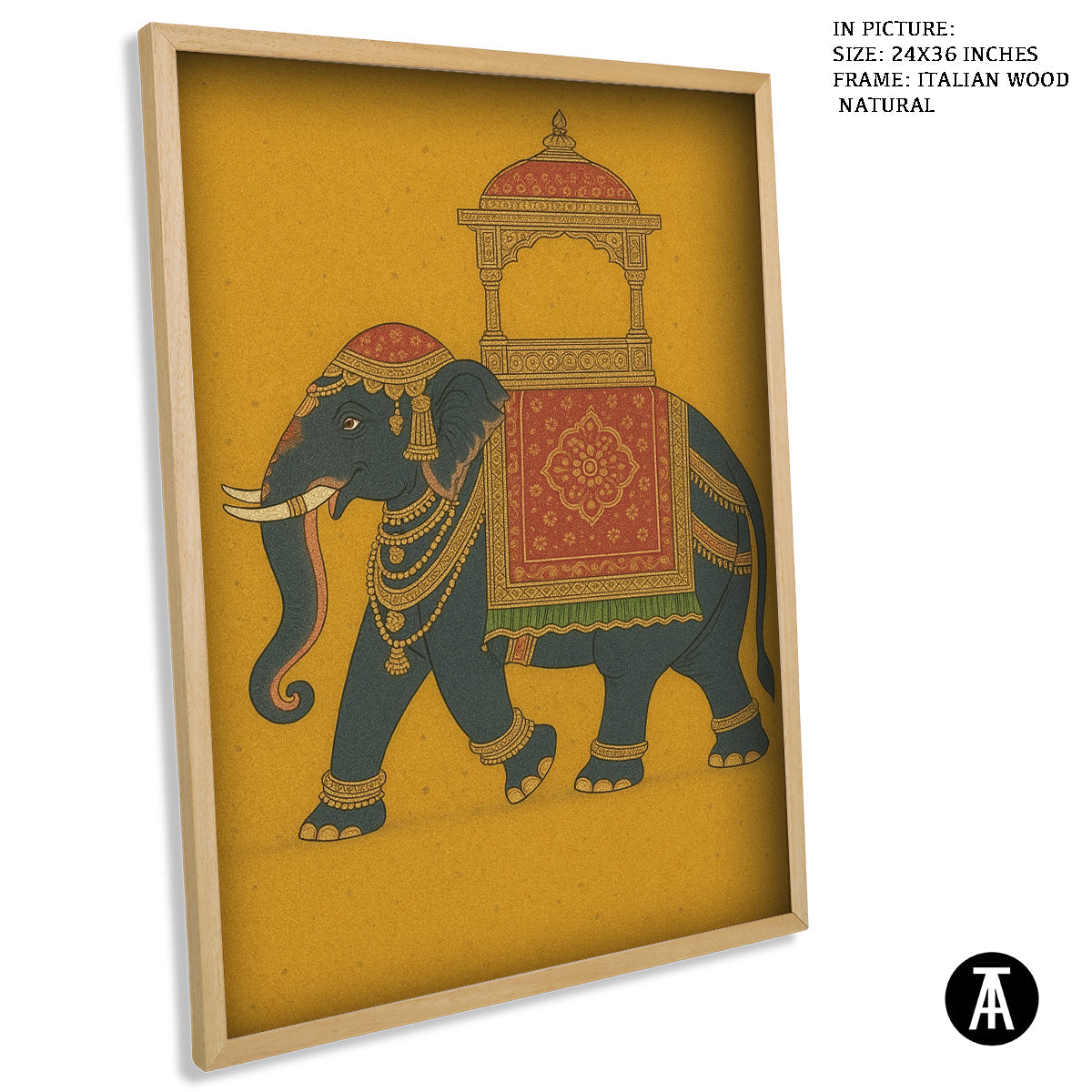 Artwork in Natural Wood Frame