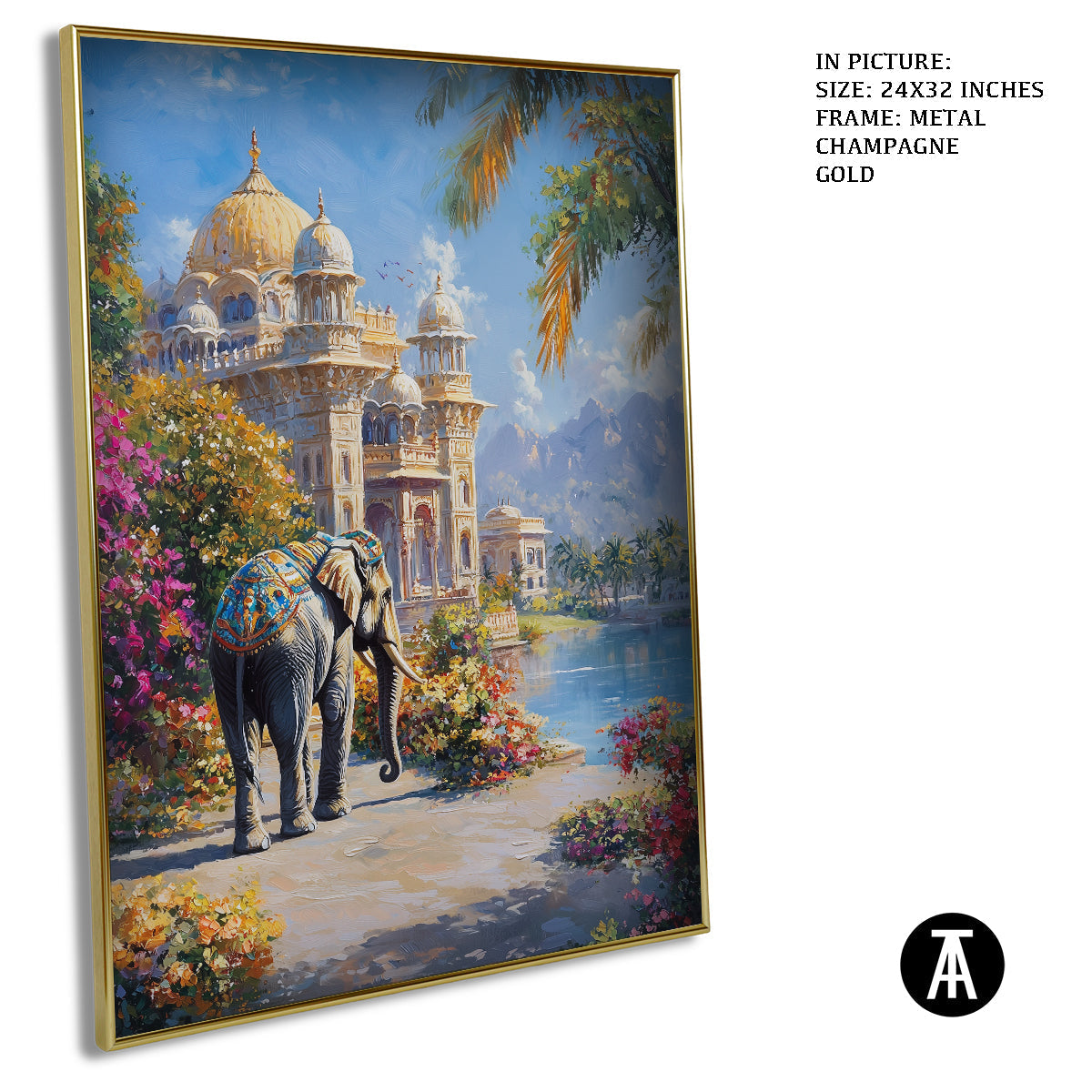 Artwork in Light Brown Frame