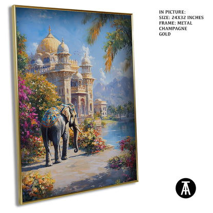 Artwork in Light Brown Frame