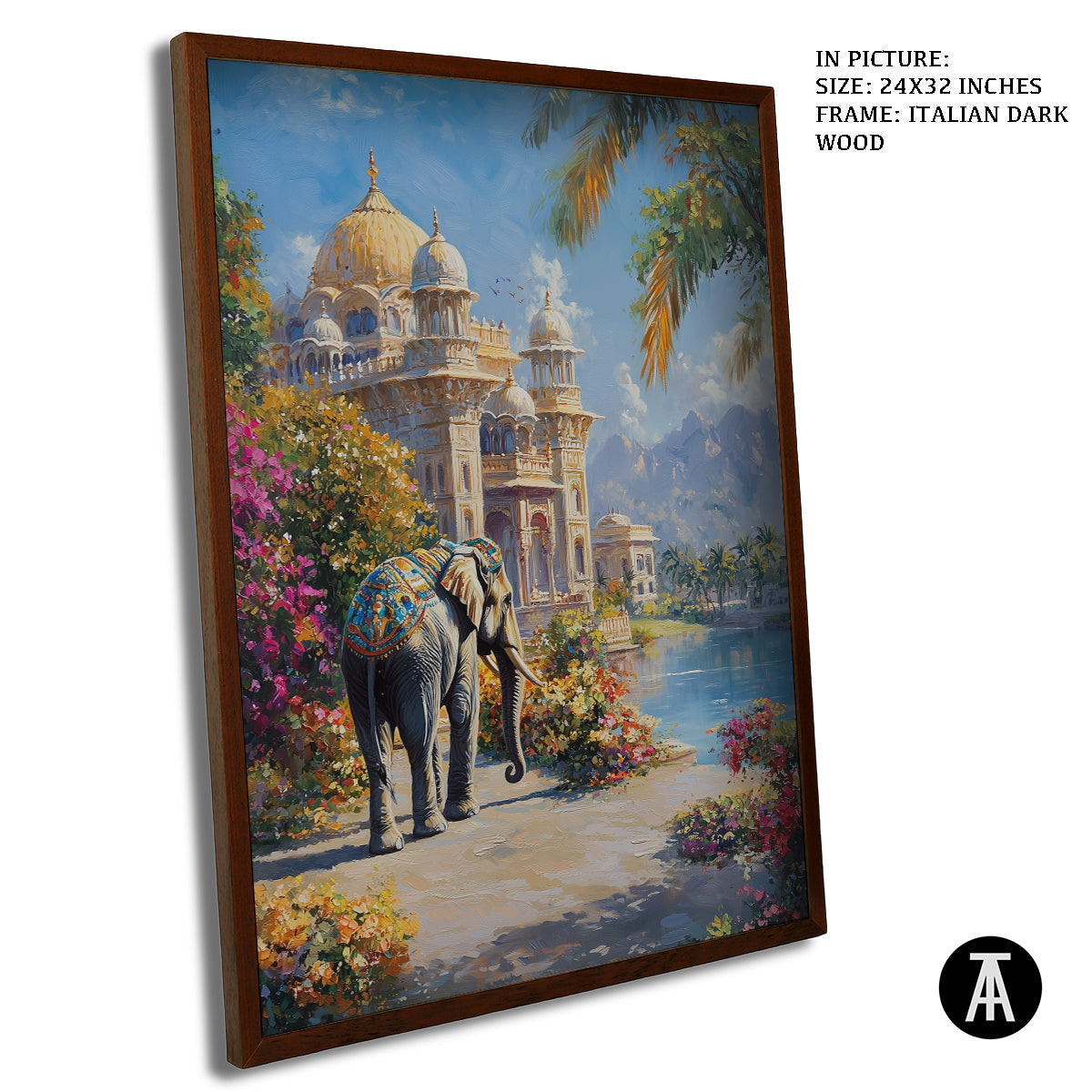 Artwork in Dark Wood Frame