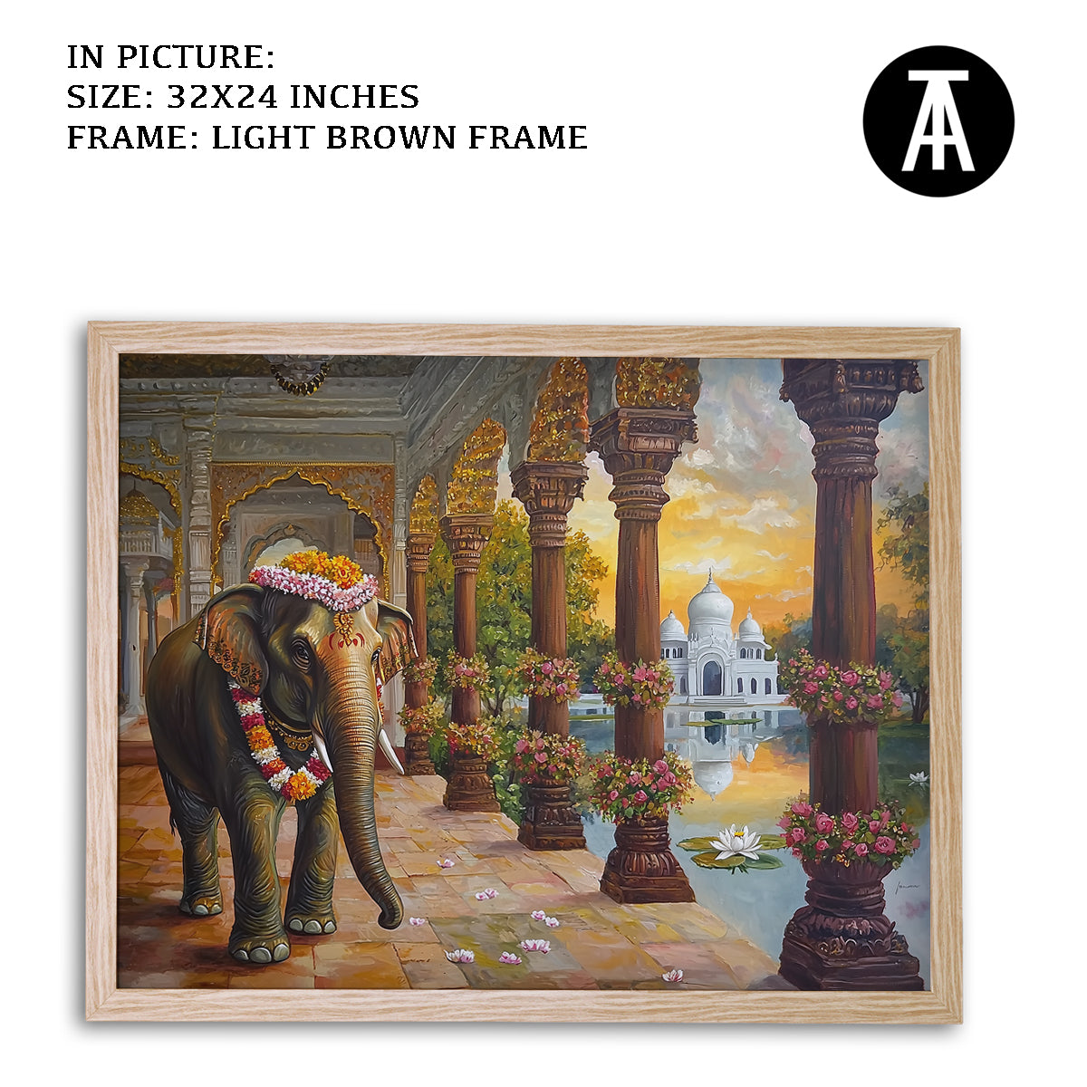 Artwork in Light Brown Frame