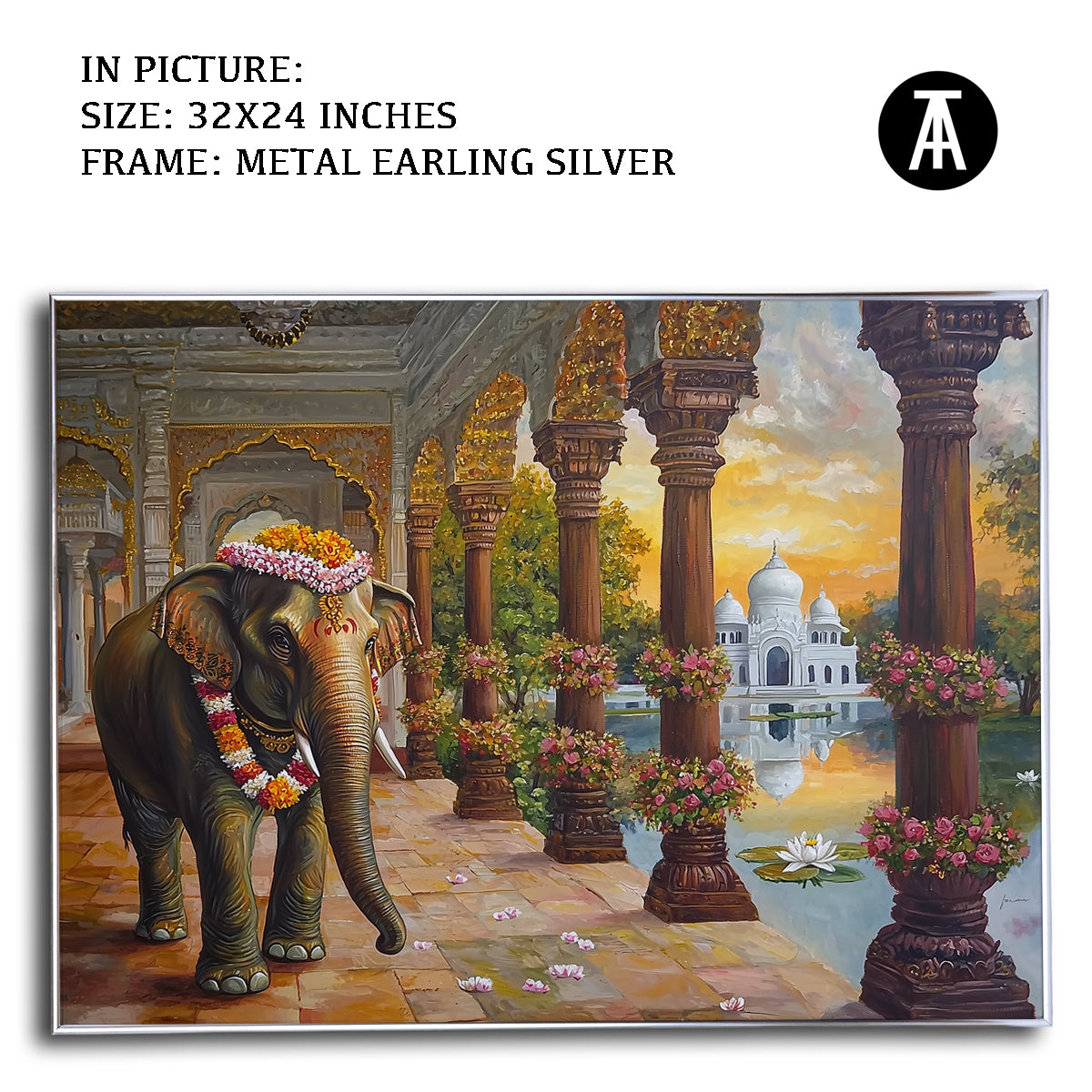 Artwork in Metal Champagne Gold Frame