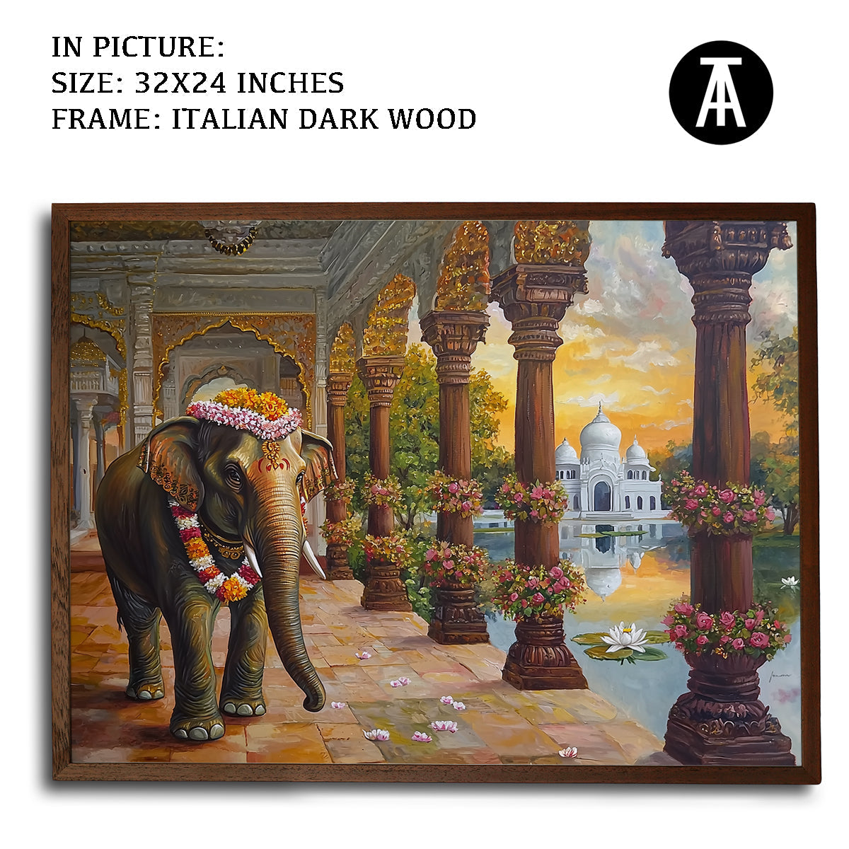 Artwork in Dark Wood Frame