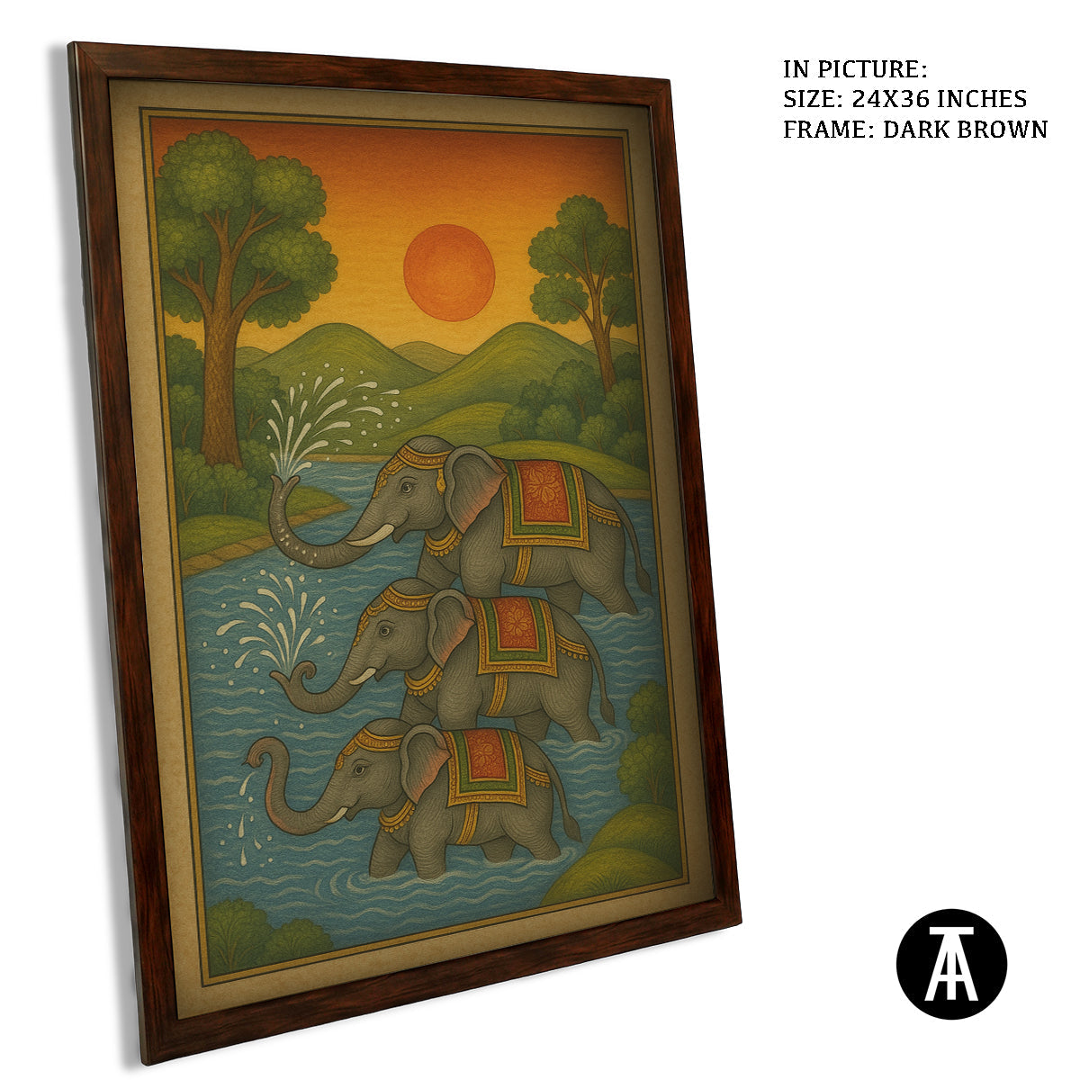 Artwork in Dark Brown Frame