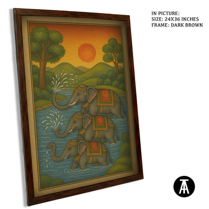 Artwork in Dark Brown Frame