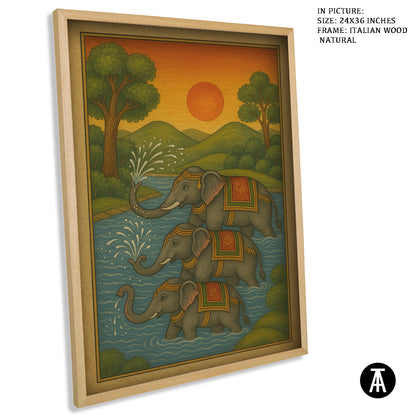Artwork in Natural Wood Frame