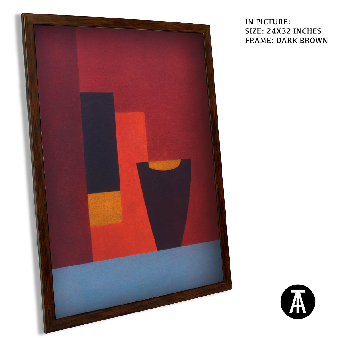 Artwork in Dark Brown Frame