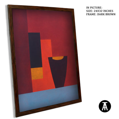 Artwork in Dark Brown Frame