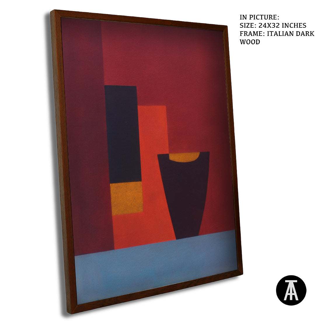 Artwork in Dark Wood Frame
