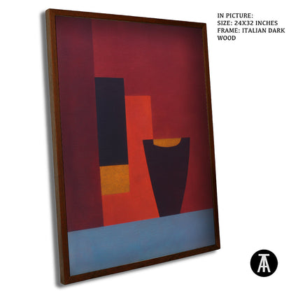 Artwork in Dark Wood Frame