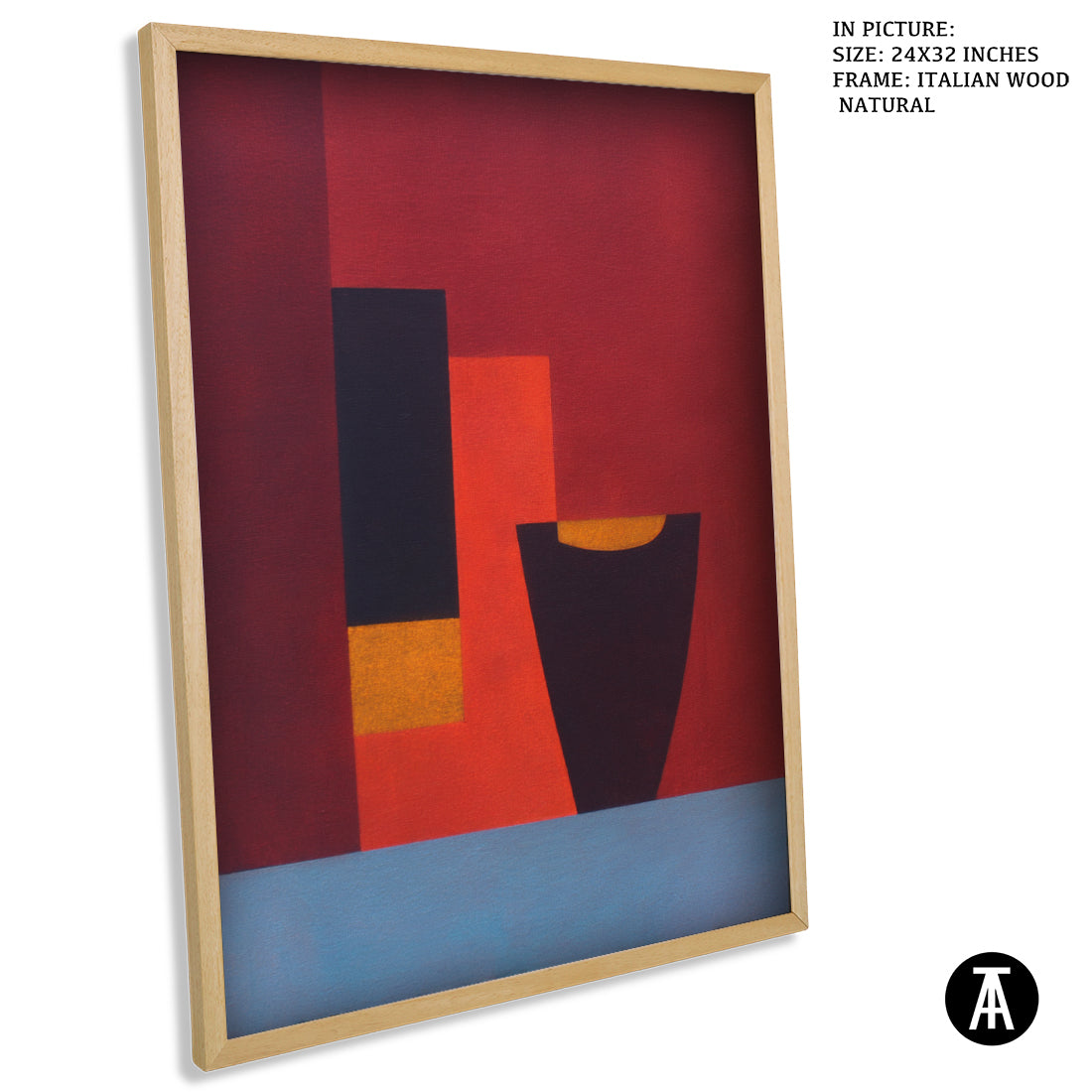 Artwork in Natural Wood Frame