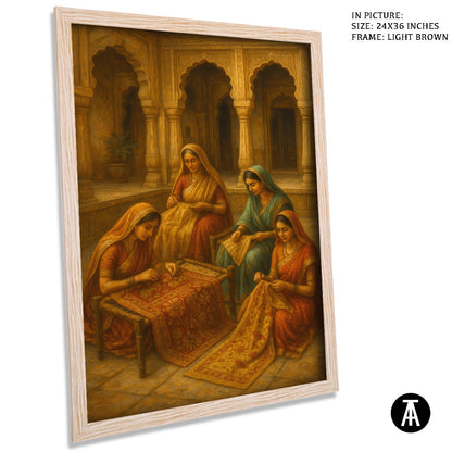 Artwork in Light Brown Frame
