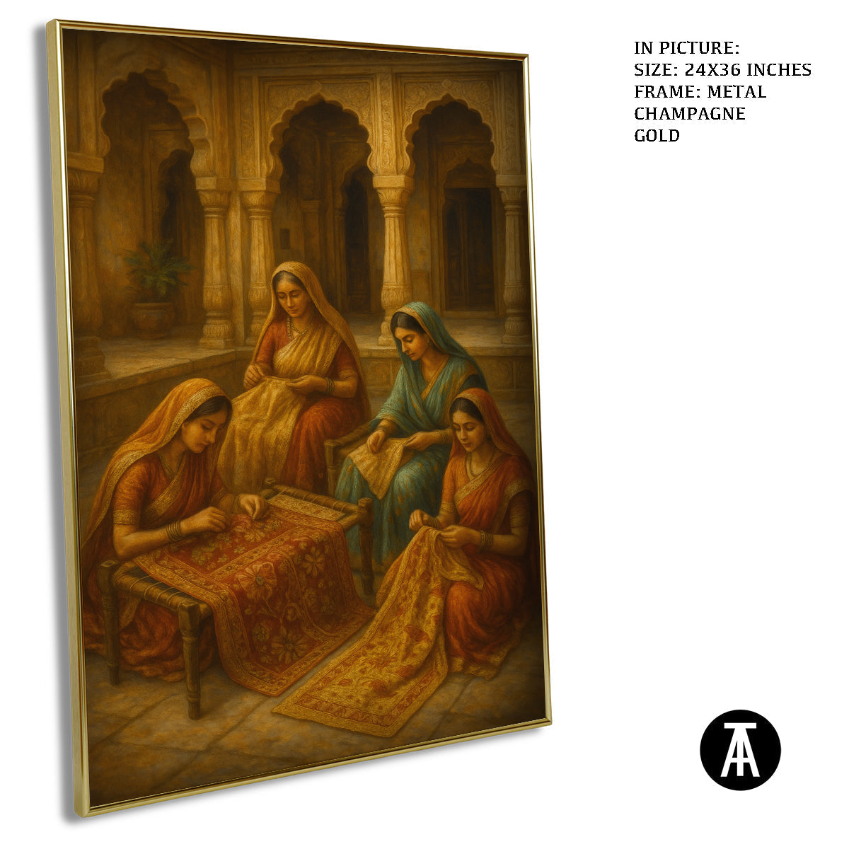 Artwork in Metal Champagne Gold Frame
