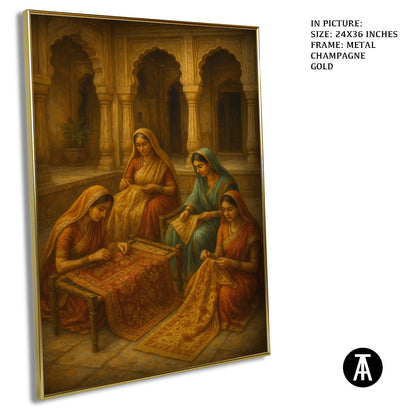 Artwork in Metal Champagne Gold Frame