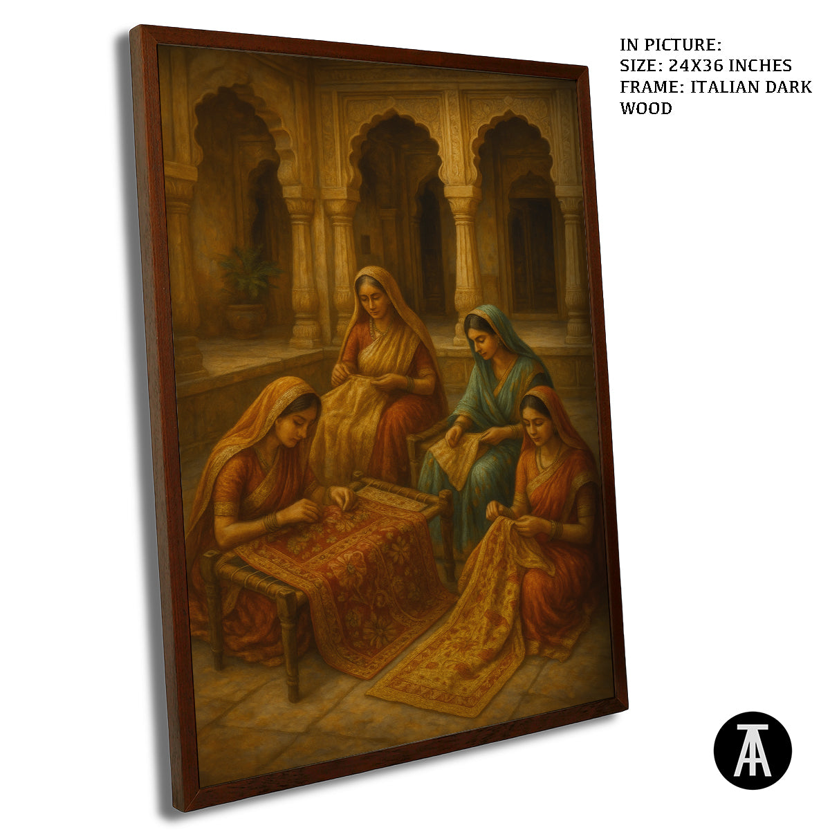 Artwork in Dark Wood Frame